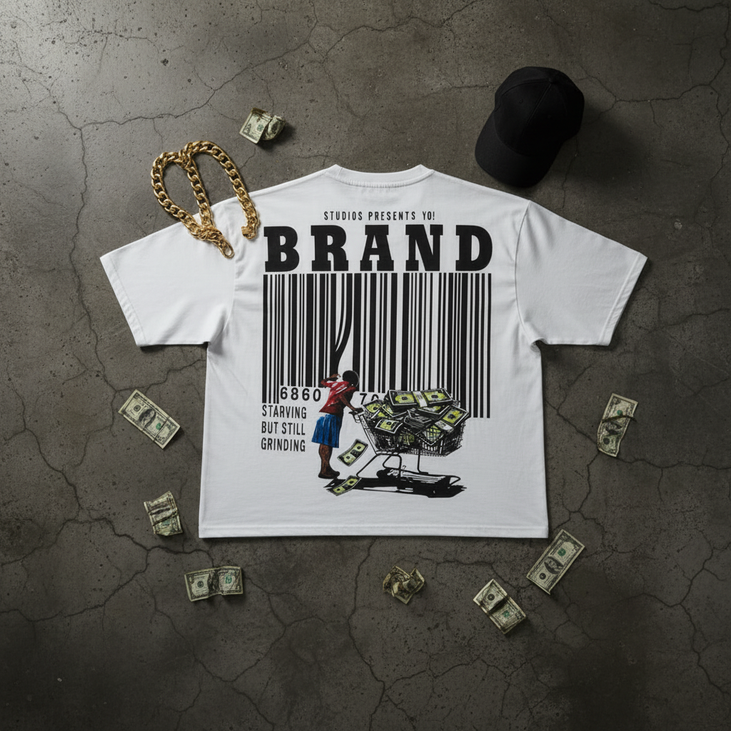 Flat Lay Back for Studio Presents Yo! Brand tee shirt