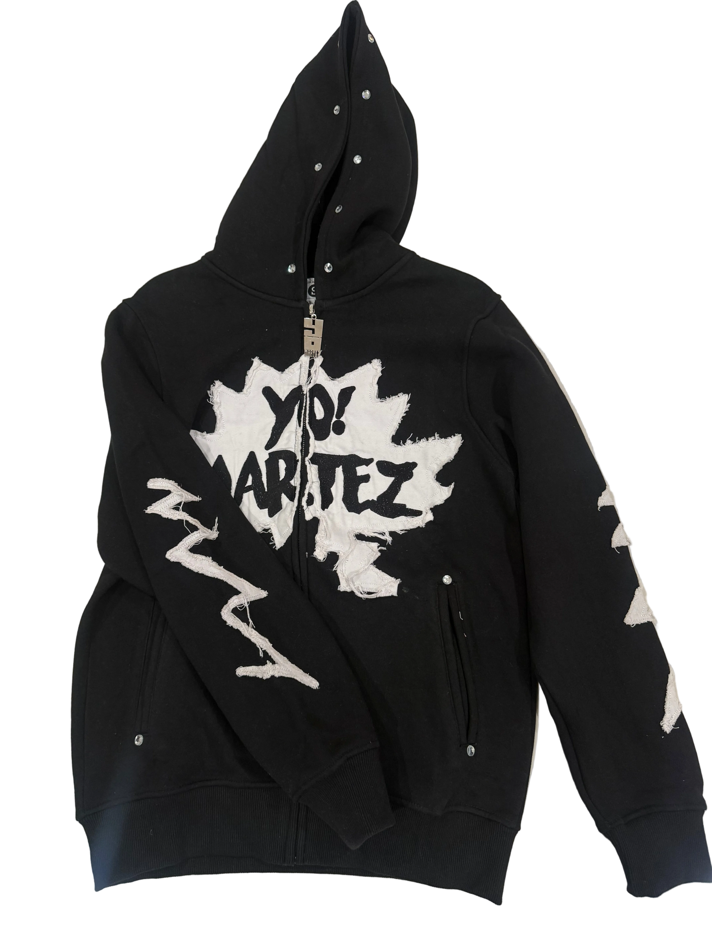 Yo! Martez zip-up hoodie black edition full photo sleeve details 