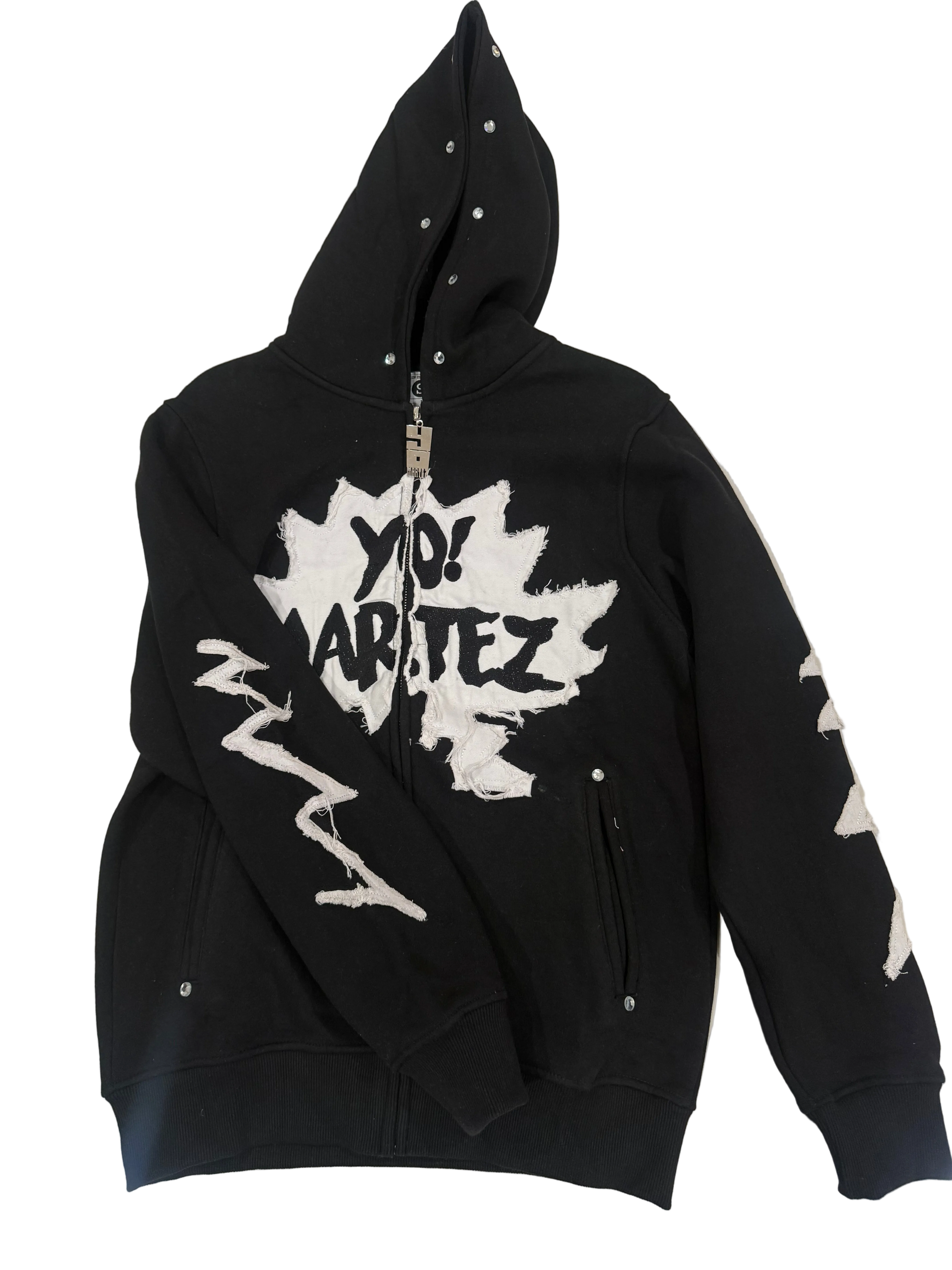 Yo! Martez zip-up hoodie black edition full photo sleeve details 
