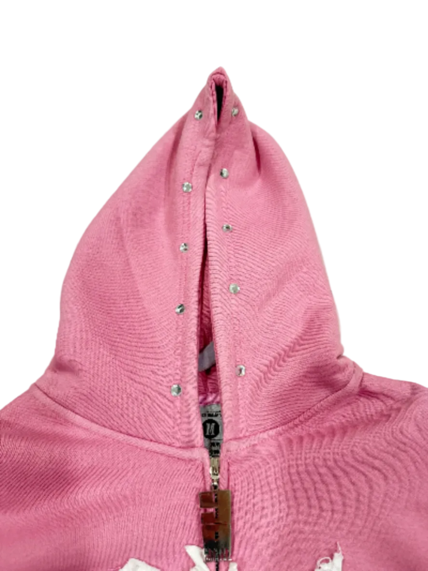 Yo! Martez zip-up hoodie pink, up close hoodie detail