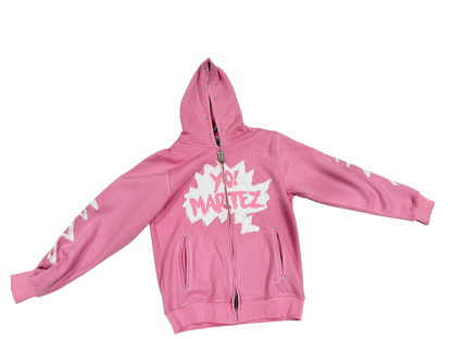 Yo! Martez pink zip-up hoodie full view 