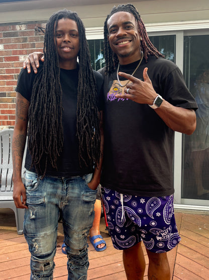 Martez rocking his own fit compliments of his favorite color, back in st louis.  With his cousin  Mzunderstud