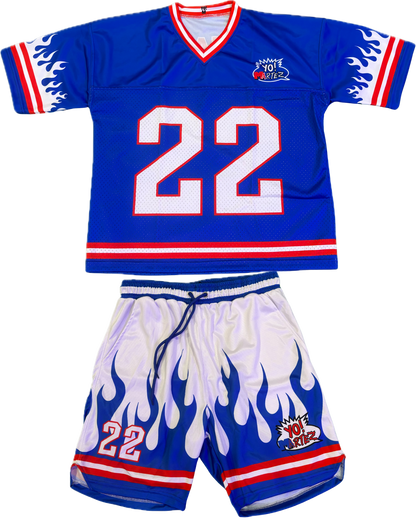 YO! MARTEZ — Twin Flame Set
Blue w/ red accents