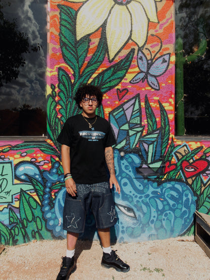 Eric Tonche wearing a SIZE 36 Yo! Martez Denim shorts