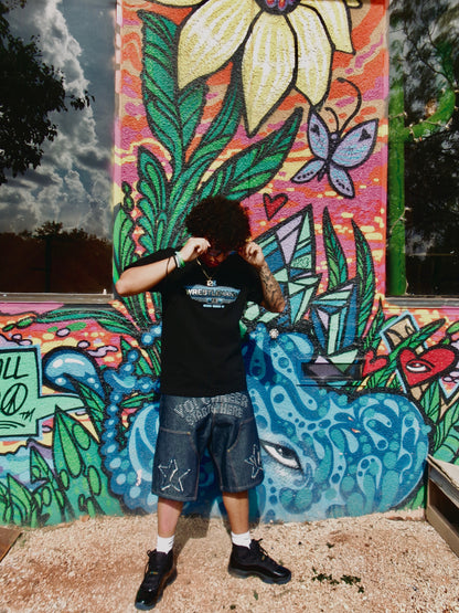 Eric Tonche wearing a SIZE 36 Yo! Martez Denim shorts