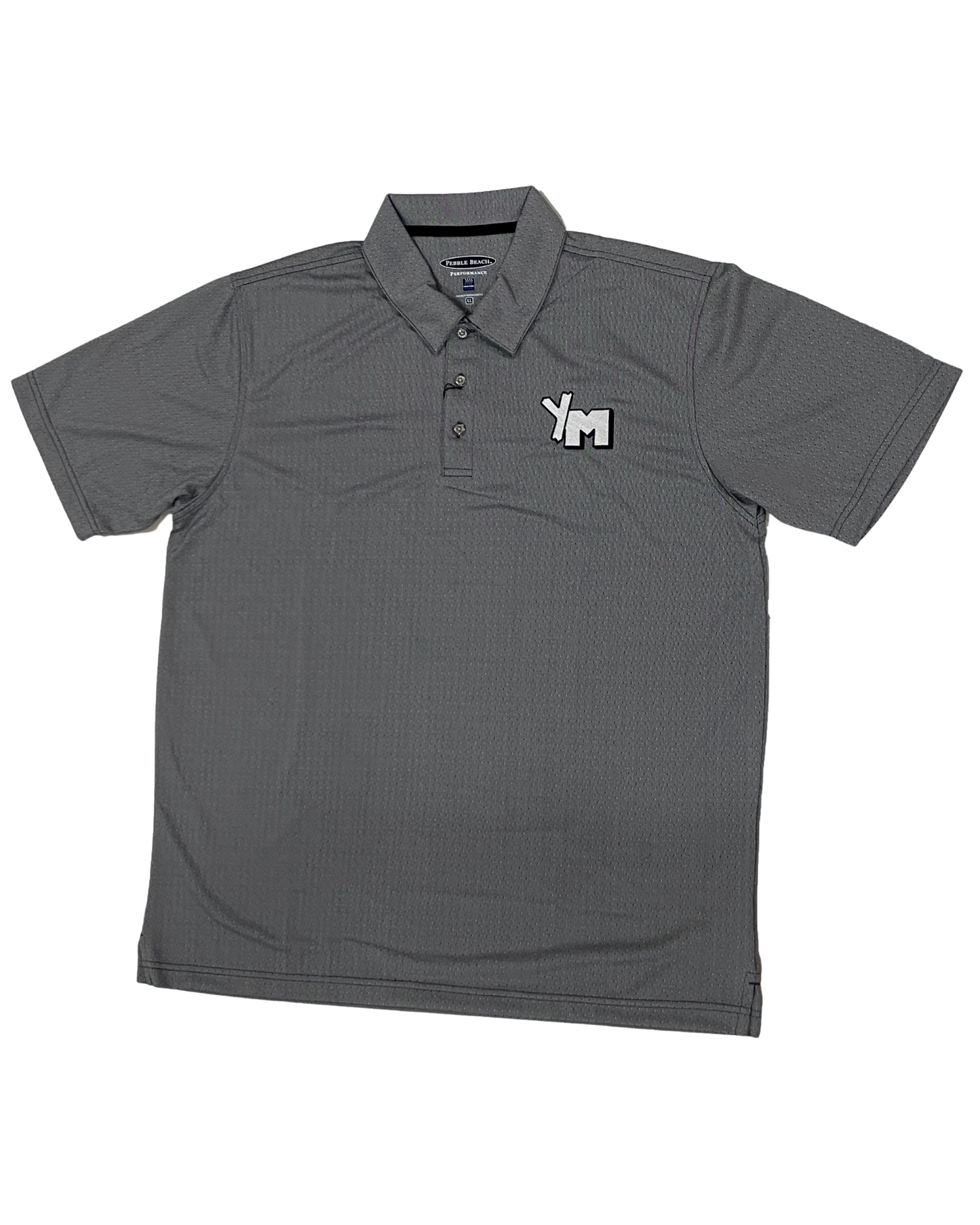 Dark grey polo with YM embroidery