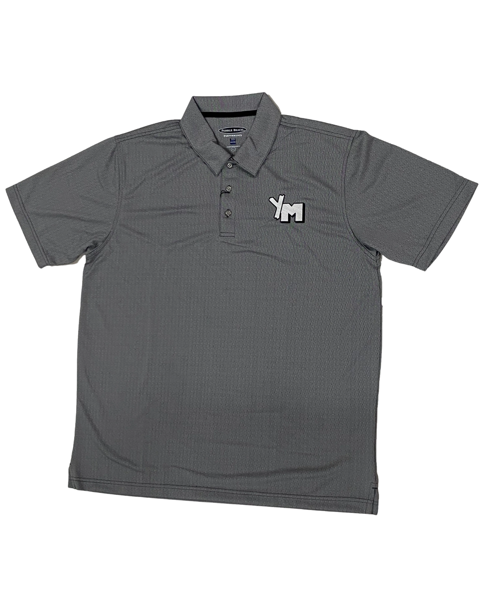 Dark grey polo with YM embroidery