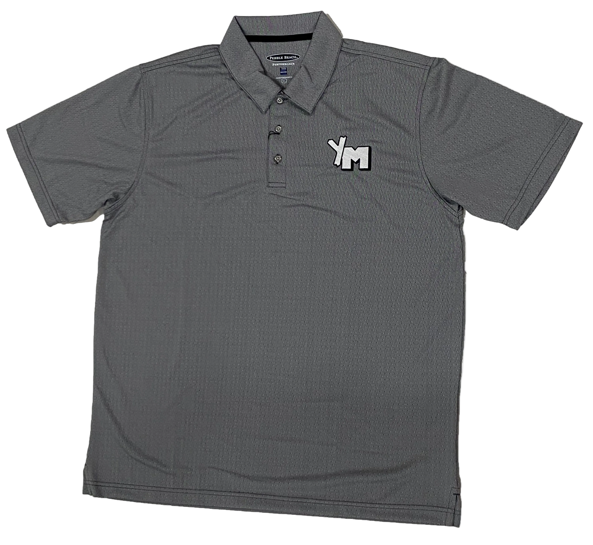Dark grey polo with YM embroidery 
