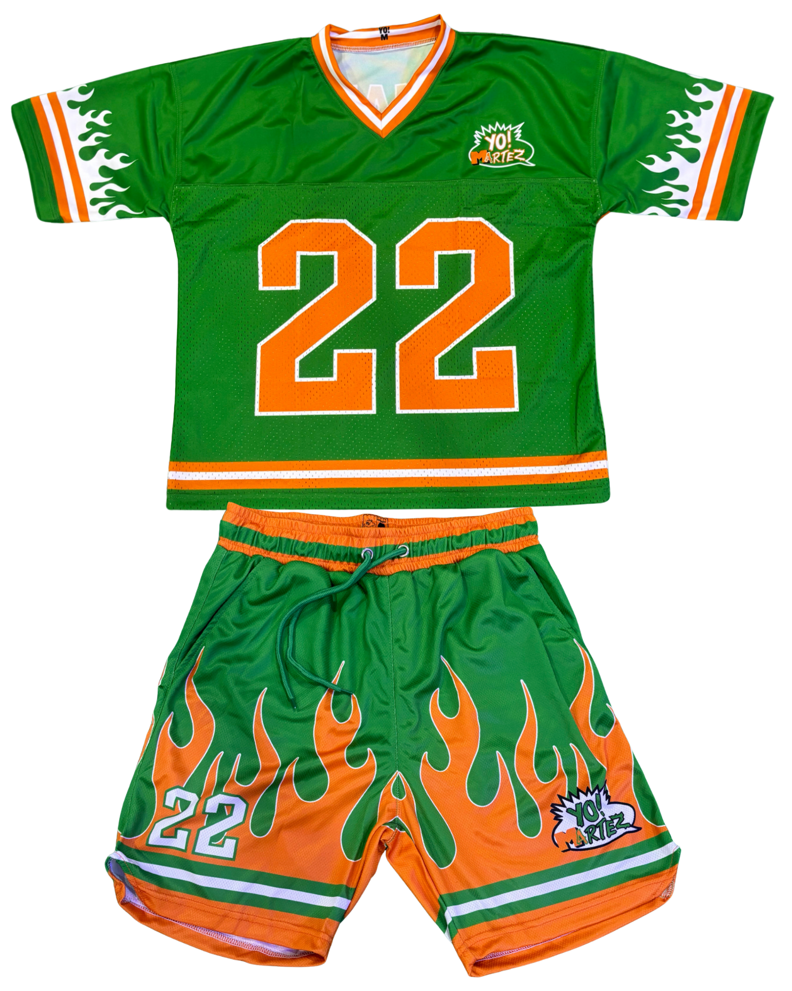 YO! MARTEZ — Twin Flame Set
Green w/ orange accents