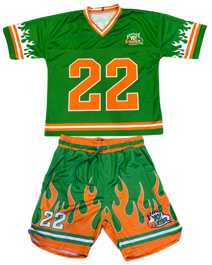 YO! MARTEZ — Twin Flame Set
Green w/ orange accents