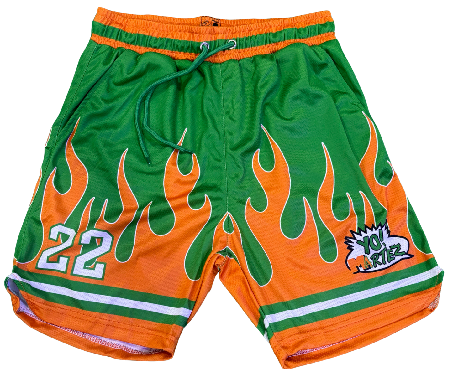 YO! MARTEZ — Twin Flame
design w/ orange flames & green accents