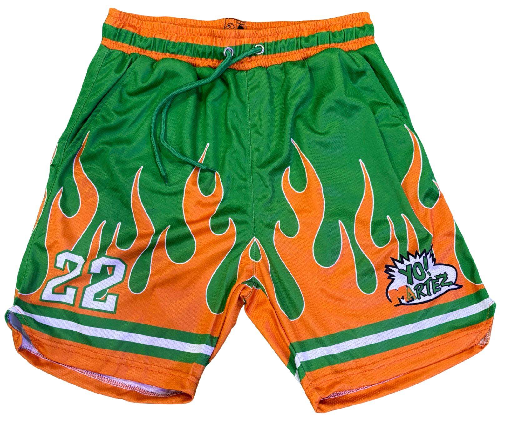 YO! MARTEZ — Twin Flame
design w/ orange flames & green accents
