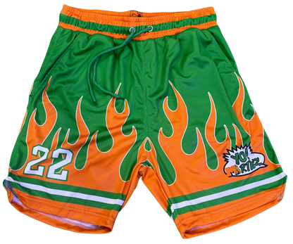 YO! MARTEZ — Twin Flame
design w/ orange flames & green accents