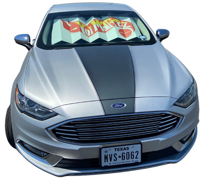 Cool yo! car with one of our Hot Wheelz-inspired sun shades.