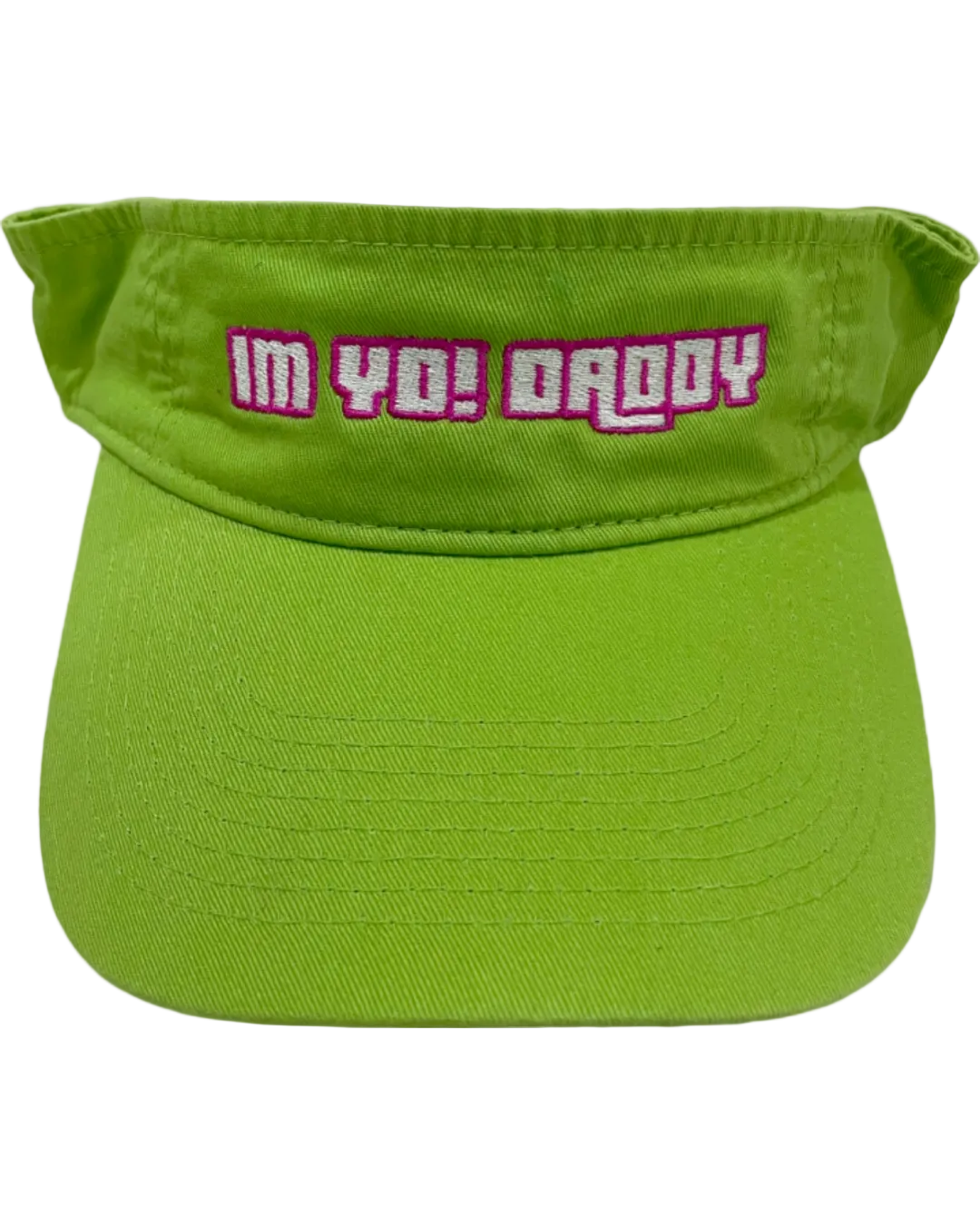A green visor with the text 'I'm Yo! Daddy' printed on the front.