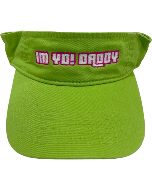 A green visor with the text 'I'm Yo! Daddy' printed on the front.