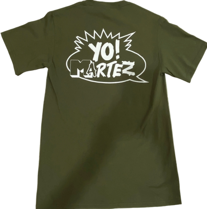 Green t-shirt Yo! Martez Logo