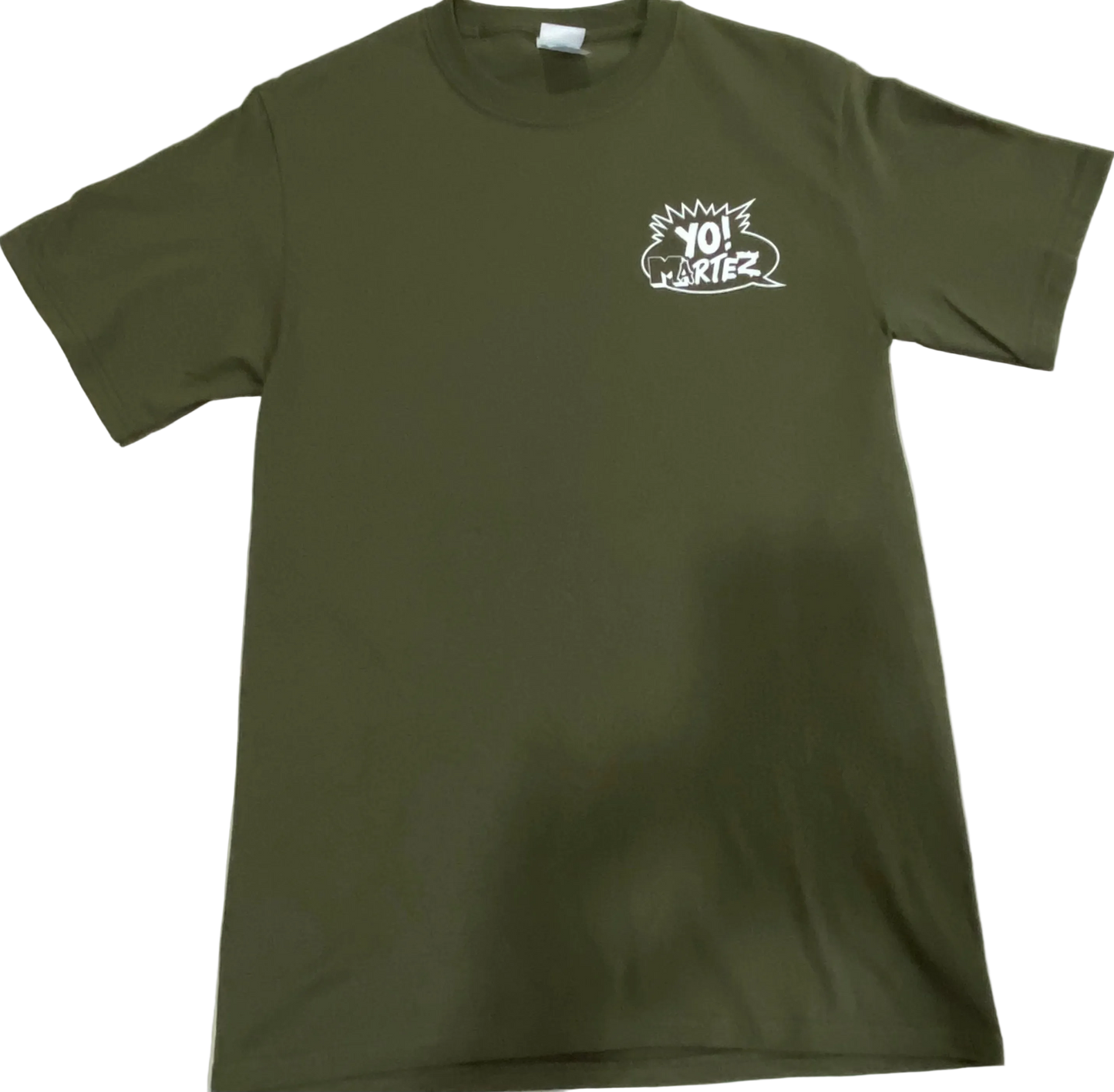 Green T shirt with Yo! Martez Logo