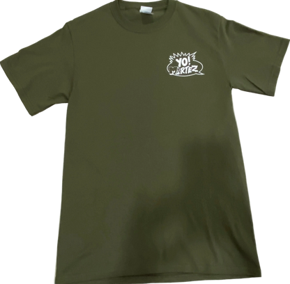 Green T shirt with Yo! Martez Logo