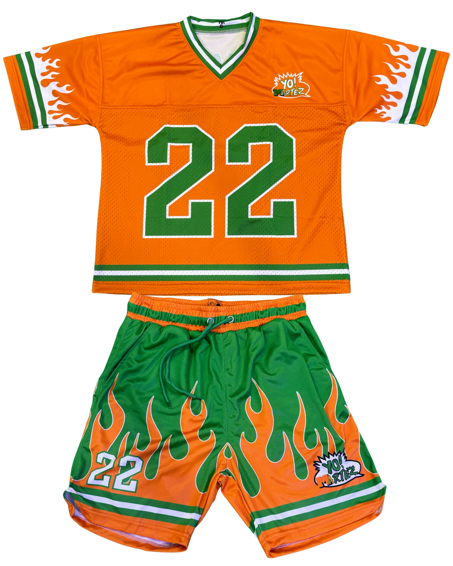 YO! MARTEZ — Twin Flame Set
Orange w/ green accents