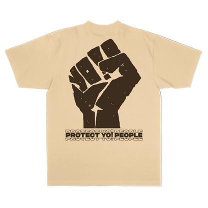 'PROTECT YO! PEOPLE' 
Beige T-Shirt