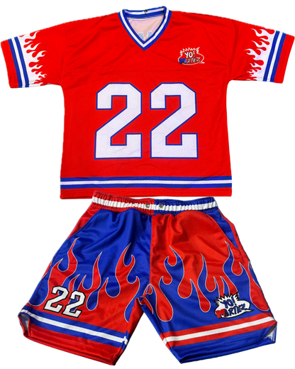 YO! MARTEZ — Twin Flame Set
Red w/ blue accents