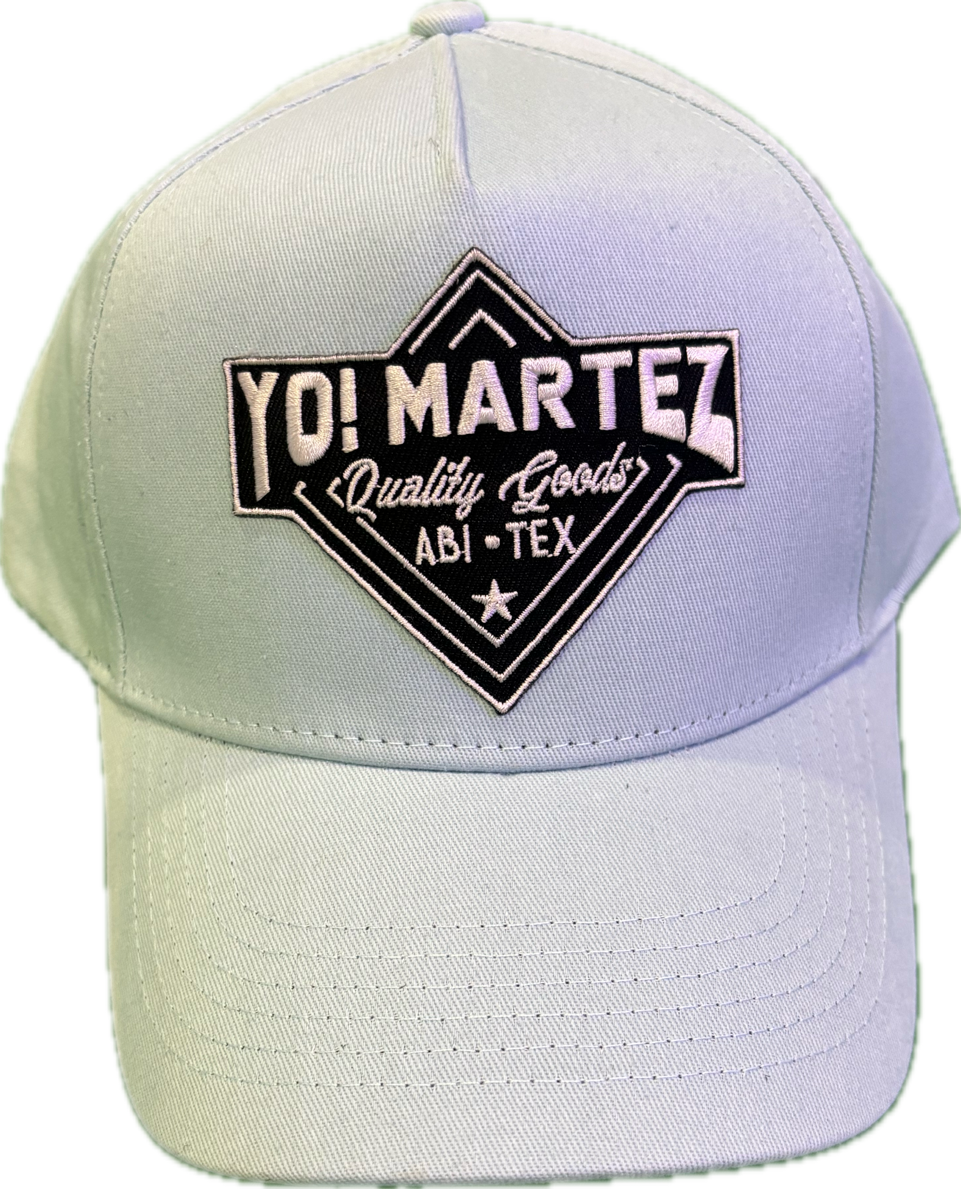 Light gray cap with 'Yo! Martez' 
Quality Goods logo