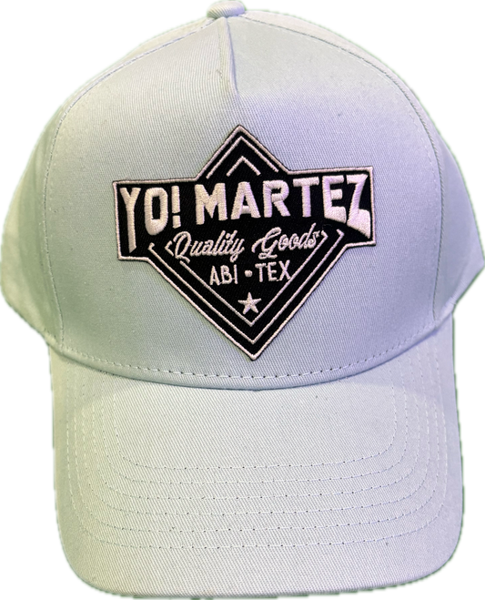 Light gray cap with 'Yo! Martez' logo on a white background
