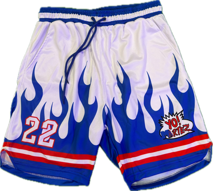 YO! MARTEZ — Twin Flame 
design w/ blue flames & red accents