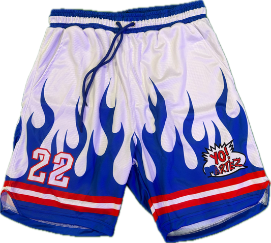 YO! MARTEZ — Twin Flame 
design w/ blue flames & red accents