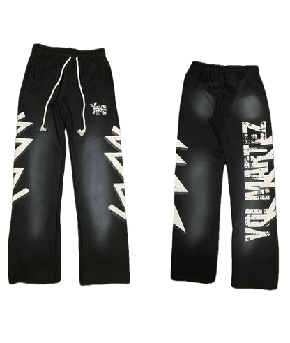 Black Yo! Martez sweatpants with white YM branding