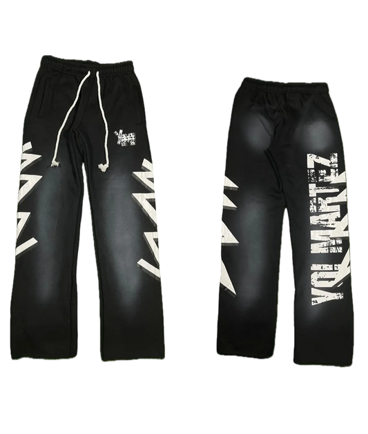 Black Yo! Martez sweatpants with white YM branding