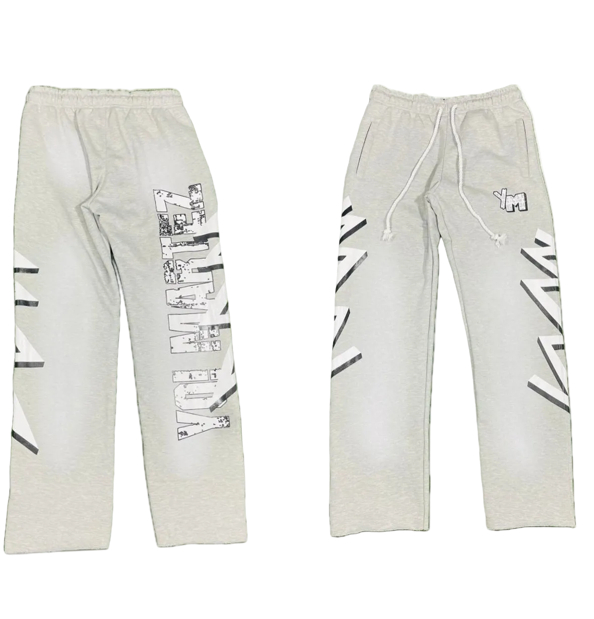 Gray Yo! Martez sweatpants with YM branding 