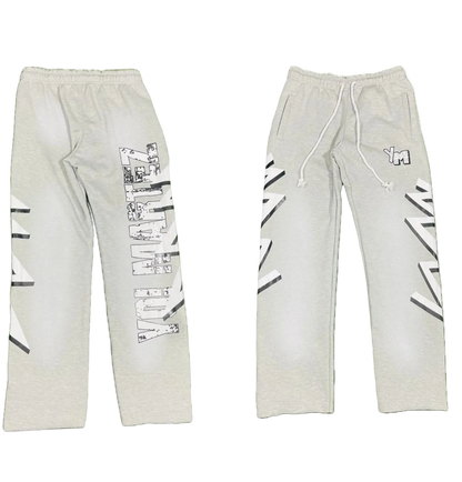 Gray Yo! Martez sweatpants with YM branding 